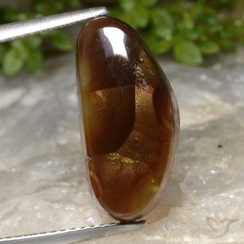 7.02ct طبيعي متعدد الألوان عقيق النار, فانسى, نصف شفاف