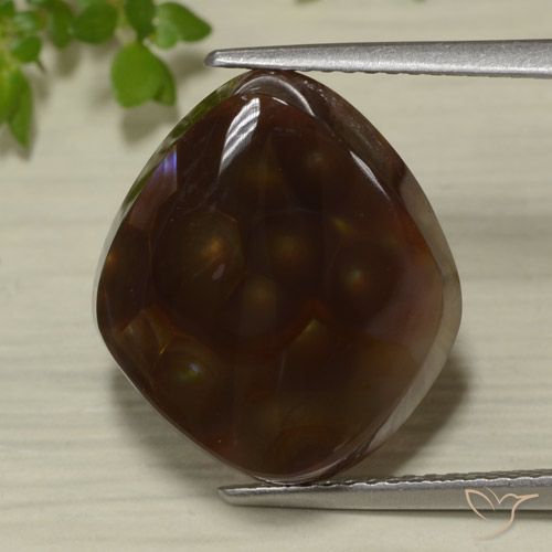 9.45ct طبيعي متعدد الألوان عقيق النار, فانسى, نصف شفاف