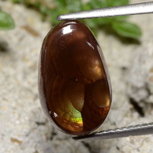 3.99ct طبيعي متعدد الألوان عقيق النار, فانسى, نصف شفاف