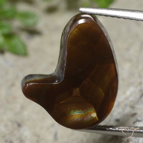 6.76ct طبيعي متعدد الألوان عقيق النار, فانسى, نصف شفاف