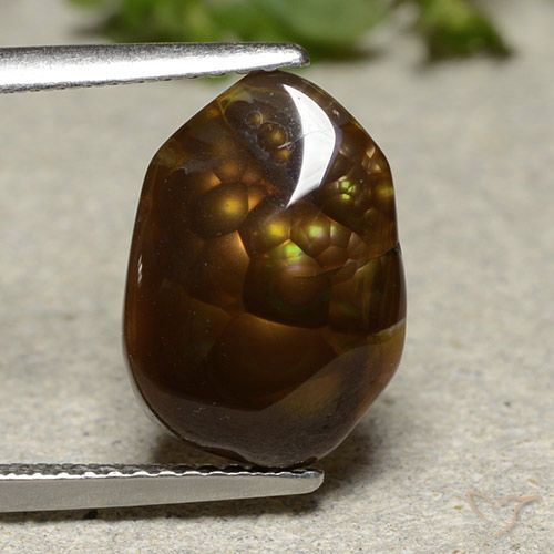 4.26ct طبيعي متعدد الألوان عقيق النار, فانسى, نصف شفاف