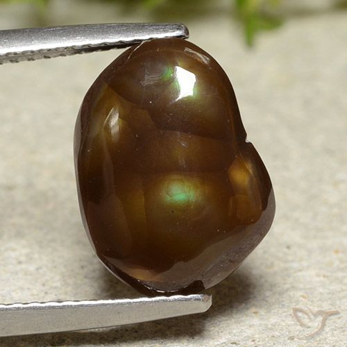 5.80ct طبيعي متعدد الألوان عقيق النار, فانسى, نصف شفاف