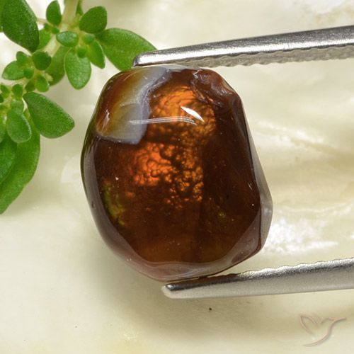 3.52ct طبيعي متعدد الألوان عقيق النار, فانسى, غير شفاف