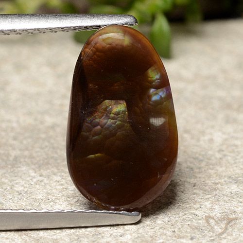 2.38ct طبيعي متعدد الألوان عقيق النار, بيضوي, غير شفاف