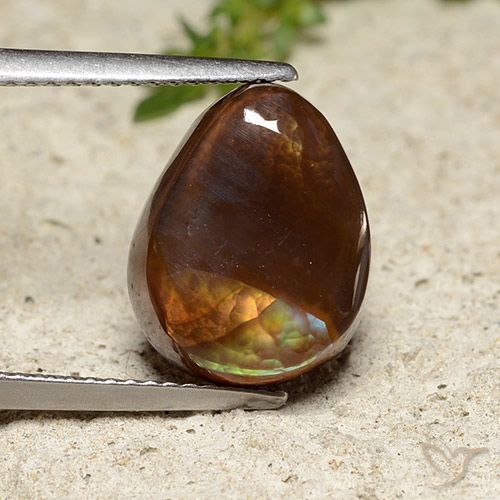 5.70ct طبيعي متعدد الألوان عقيق النار, شكل الكمثرى, غير شفاف