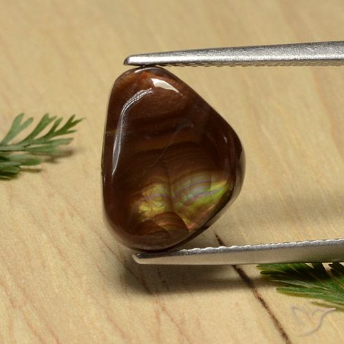 3.94ct طبيعي متعدد الألوان عقيق النار, مثلثى, غير شفاف