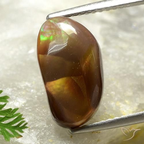4.21ct طبيعي متعدد الألوان عقيق النار, فانسى, غير شفاف
