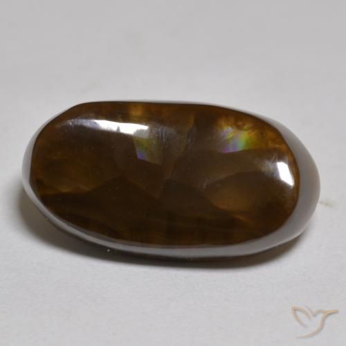 6.13ct طبيعي متعدد الألوان عقيق النار, بيضوي, غير شفاف