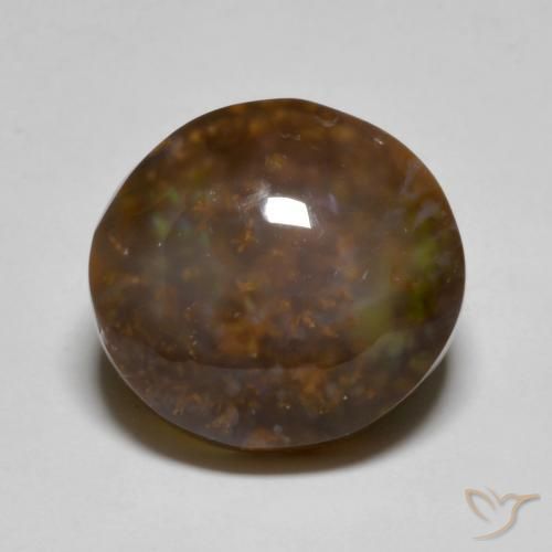 11.47ct طبيعي متعدد الألوان عقيق النار, بيضوي, نصف شفاف