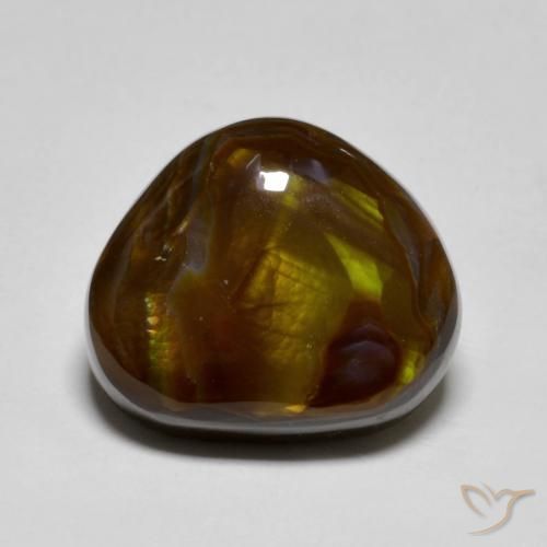 7.70ct طبيعي متعدد الألوان عقيق النار, فانسى, نصف شفاف