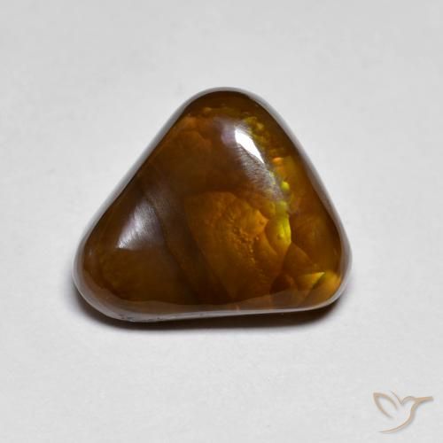 4.36ct طبيعي متعدد الألوان عقيق النار, مثلثى, غير شفاف
