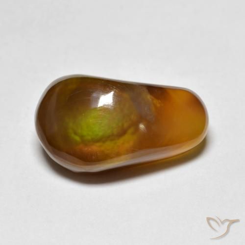 6.51ct طبيعي متعدد الألوان عقيق النار, فانسى, نصف شفاف