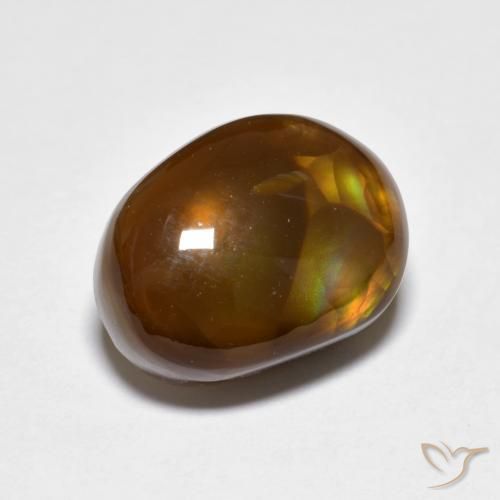 4.79ct طبيعي متعدد الألوان عقيق النار, فانسى, نصف شفاف