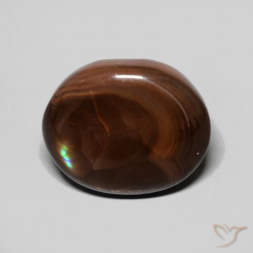 4.51ct طبيعي متعدد الألوان عقيق النار, بيضوي, غير شفاف