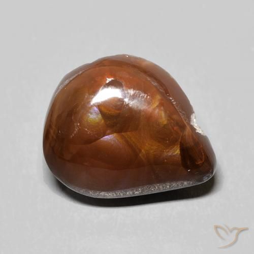 5.90ct طبيعي متعدد الألوان عقيق النار, شكل الكمثرى, غير شفاف