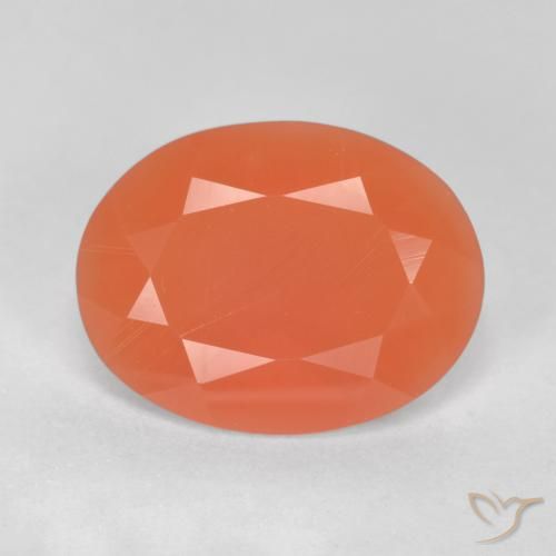 1.55ct طبيعي برتقالى محمر فاتح النار أوبال, بيضوي, شفاف