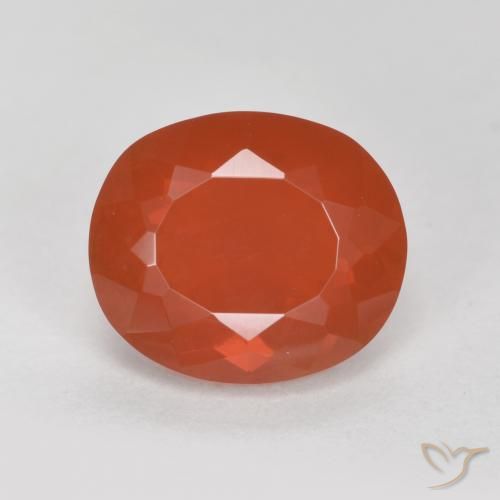 1.50ct طبيعي أحمر برتقالي النار أوبال, بيضوي, شفاف