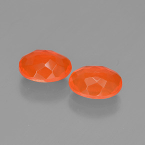 أحجار النار أوبال برتقالي طبيعية، قصة بيضاوى، شفاف، وزنها  قيراط