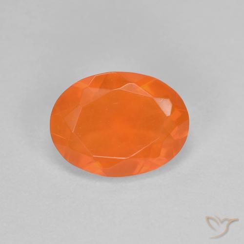 0.70ct طبيعي برتقالي زاهى النار أوبال, بيضوي, شفاف