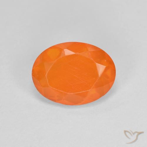 0.72ct طبيعي برتقالى متوسط النار أوبال, بيضوي, شفاف