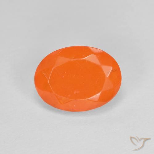 0.79ct طبيعي برتقالى متوسط النار أوبال, بيضوي, شفاف