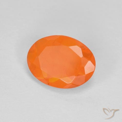 0.63ct طبيعي برتقالى متوسط النار أوبال, بيضوي, شفاف