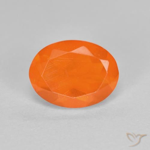 0.92ct طبيعي برتقالى متوسط النار أوبال, بيضوي, شفاف