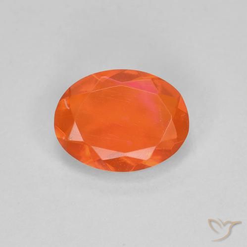 0.56ct طبيعي برتقالي زاهى النار أوبال, بيضوي, شفاف
