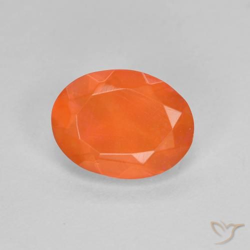0.68ct طبيعي برتقالي زاهى النار أوبال, بيضوي, شفاف