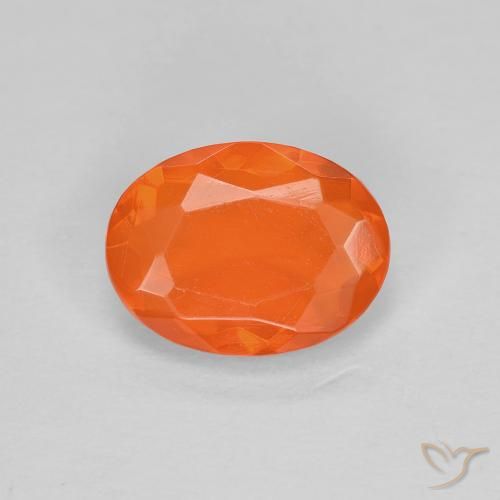 0.67ct طبيعي برتقالي زاهى النار أوبال, بيضوي, شفاف