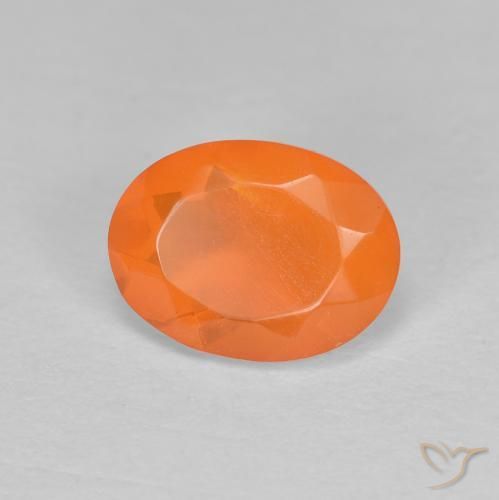 0.83ct طبيعي برتقالى محمر النار أوبال, بيضوي, نصف شفاف