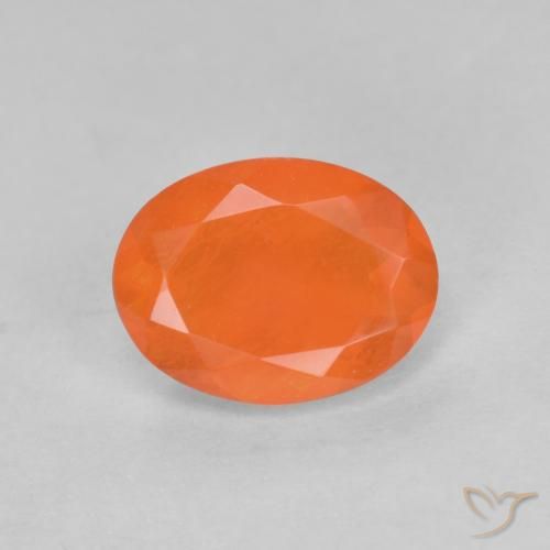 0.68ct طبيعي برتقالى متوسط النار أوبال, بيضوي, نصف شفاف