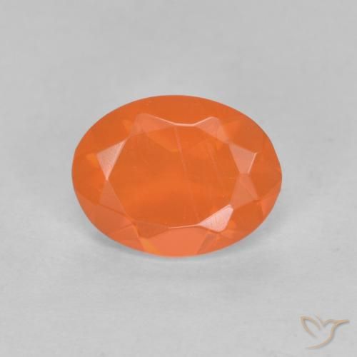 0.63ct طبيعي برتقالى متوسط النار أوبال, بيضوي, نصف شفاف