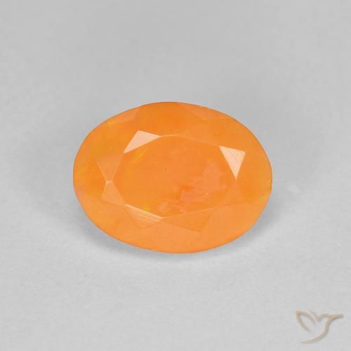 0.75ct طبيعي برتقالى متوسط النار أوبال, بيضوي, نصف شفاف