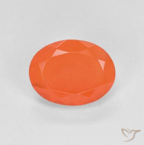 0.78ct طبيعي برتقالي زاهى النار أوبال, بيضوي, نصف شفاف