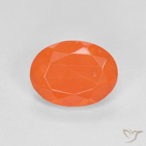 0.72ct طبيعي برتقالى متوسط النار أوبال, بيضوي, نصف شفاف