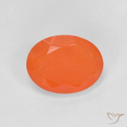 0.72ct طبيعي برتقالى كثيف النار أوبال, بيضوي, نصف شفاف