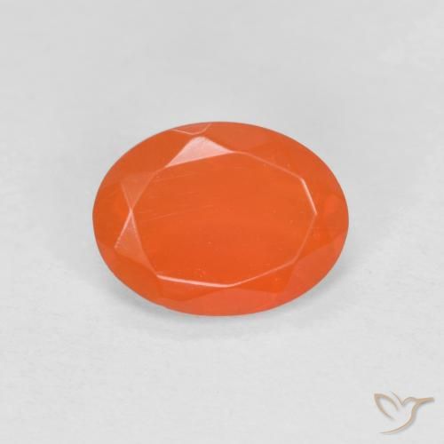 0.59ct طبيعي برتقالى كثيف النار أوبال, بيضوي, نصف شفاف