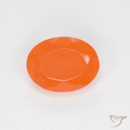 0.58ct طبيعي برتقالى متوسط النار أوبال, بيضوي, نصف شفاف
