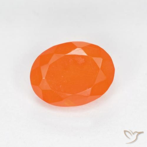 0.69ct طبيعي برتقالى محمر النار أوبال, بيضوي, نصف شفاف