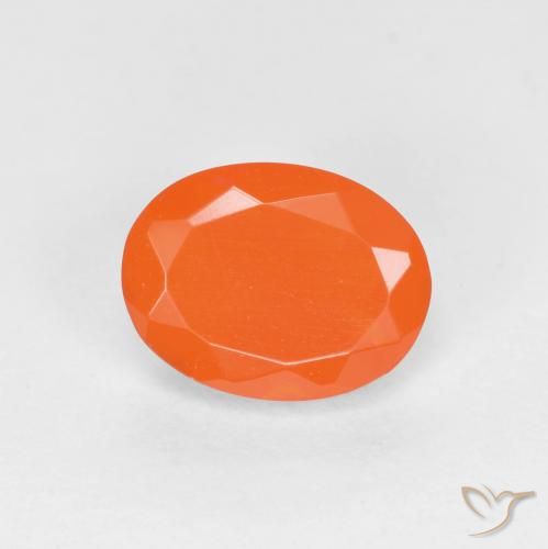0.71ct طبيعي برتقالي زاهى النار أوبال, بيضوي, نصف شفاف