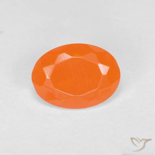 0.71ct طبيعي برتقالى متوسط النار أوبال, بيضوي, نصف شفاف