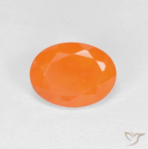 0.70ct طبيعي برتقالي زاهى النار أوبال, بيضوي, نصف شفاف
