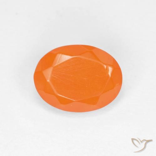 0.54ct طبيعي برتقالى متوسط النار أوبال, بيضوي, نصف شفاف