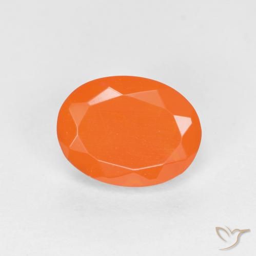 0.71ct طبيعي برتقالى متوسط النار أوبال, بيضوي, نصف شفاف