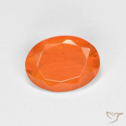 0.67ct طبيعي برتقالى نارى النار أوبال, بيضوي, شفاف