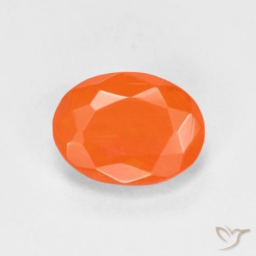 0.65ct طبيعي برتقالي زاهى النار أوبال, بيضوي, شفاف