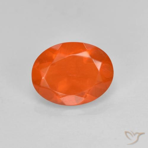 0.65ct طبيعي برتقالي زاهى النار أوبال, بيضوي, شفاف