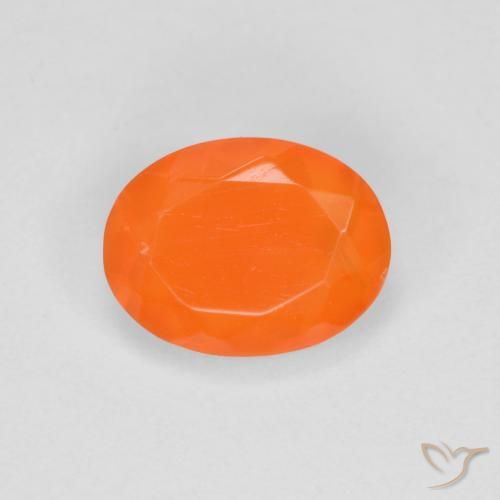 0.70ct طبيعي برتقالى محمر النار أوبال, بيضوي, شفاف