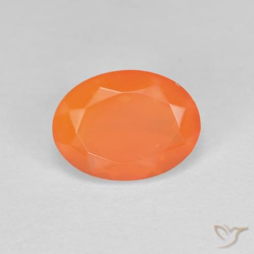 0.85ct طبيعي برتقالى متوسط النار أوبال, بيضوي, شفاف